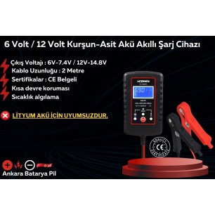 YOKOHAMA 12V 7.2 AH VE Ucomen 6/12V 2A Siyah Akü Şarj Cihazı YOKOHAMA 12V 7.2 AH VE Ucomen 6/12V 2A Siyah Akü Şarj Cihazı